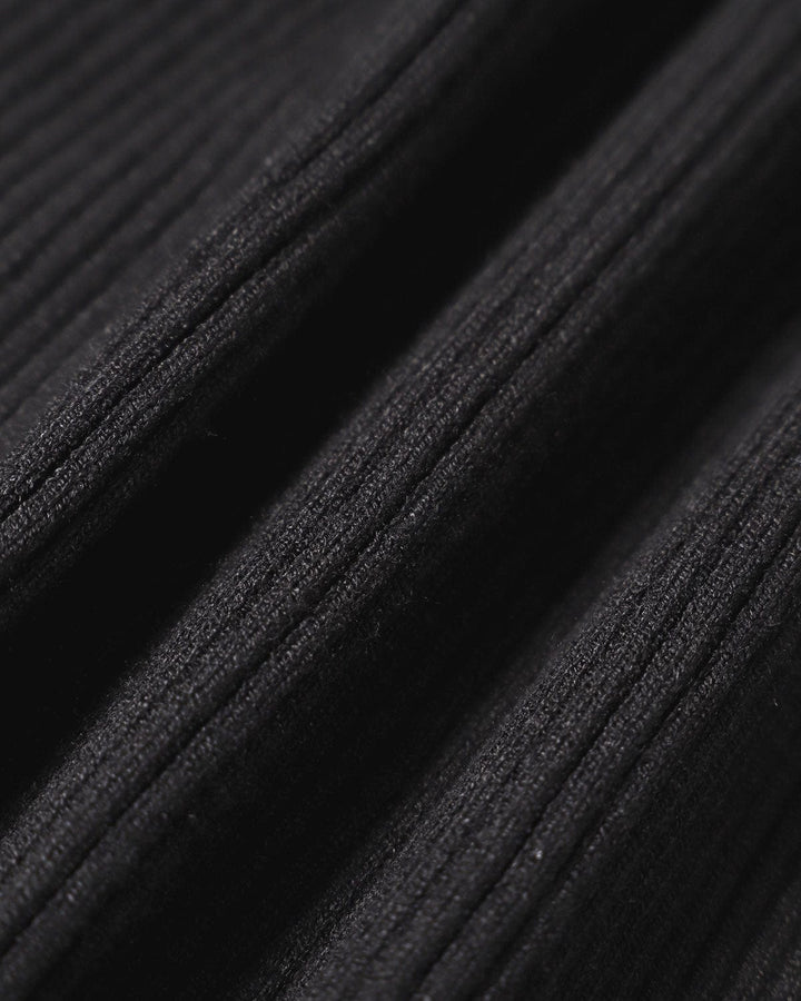 The Black Lapel Seam Colorblock Knit Top - Celestia Couture