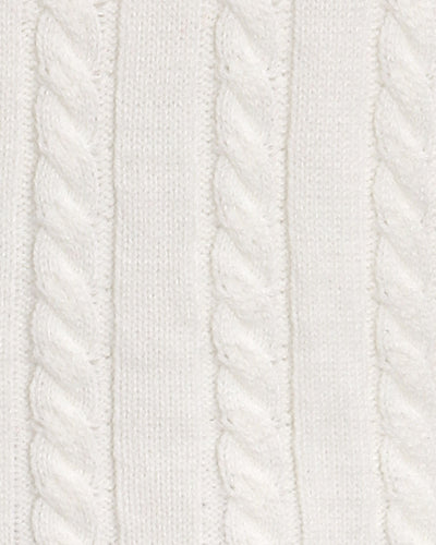 White Contrasting Button Sweater