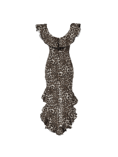 Chic Off-Shoulder Leopard Print Dress - Celestial Couture