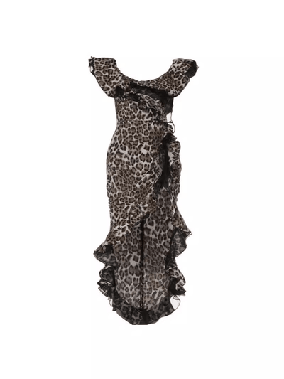Chic Off-Shoulder Leopard Print Dress - Celestial Couture