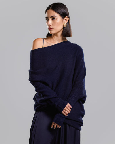 Asymmetric Draped | Navy