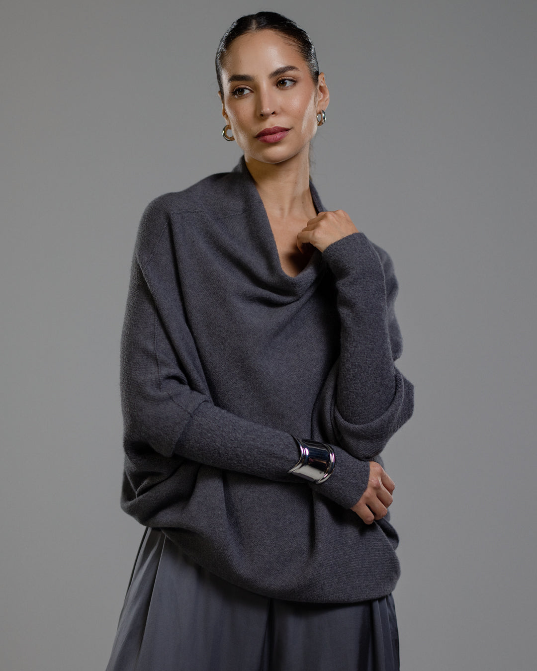 Asymmetric Draped | Charcoal