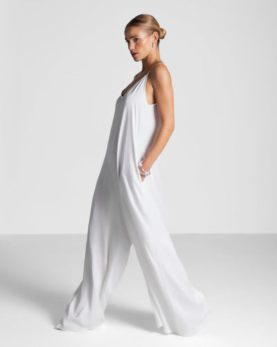 Audrey Satin Jumpsuit | White