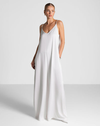 Audrey Satin Jumpsuit | White