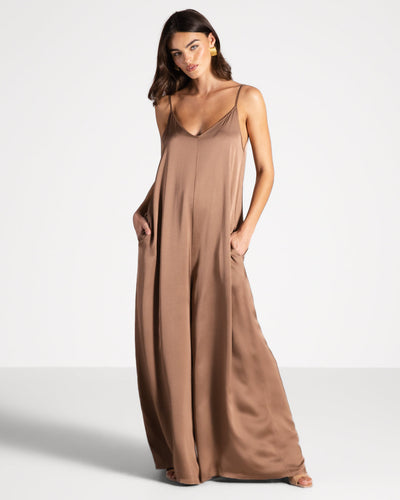 Audrey Satin Jumpsuit | Maple