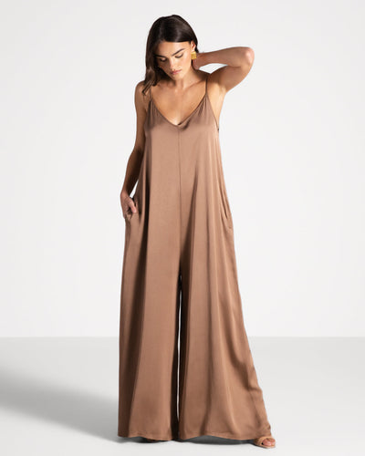 Audrey Satin Jumpsuit | Maple