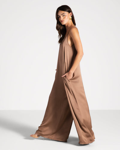 Audrey Satin Jumpsuit | Maple