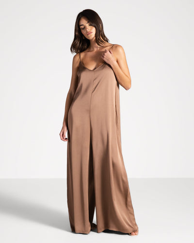 Audrey Satin Jumpsuit | Maple