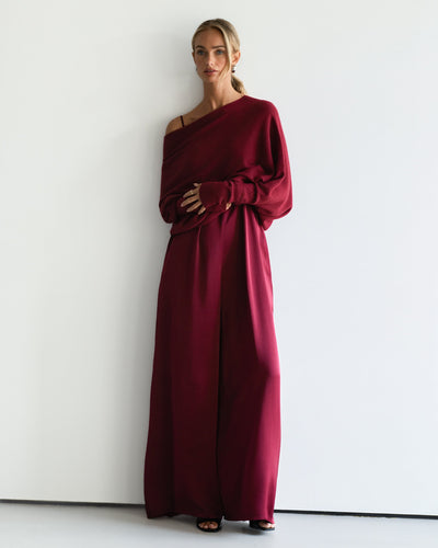 Asymmetric Draped | Burgundy