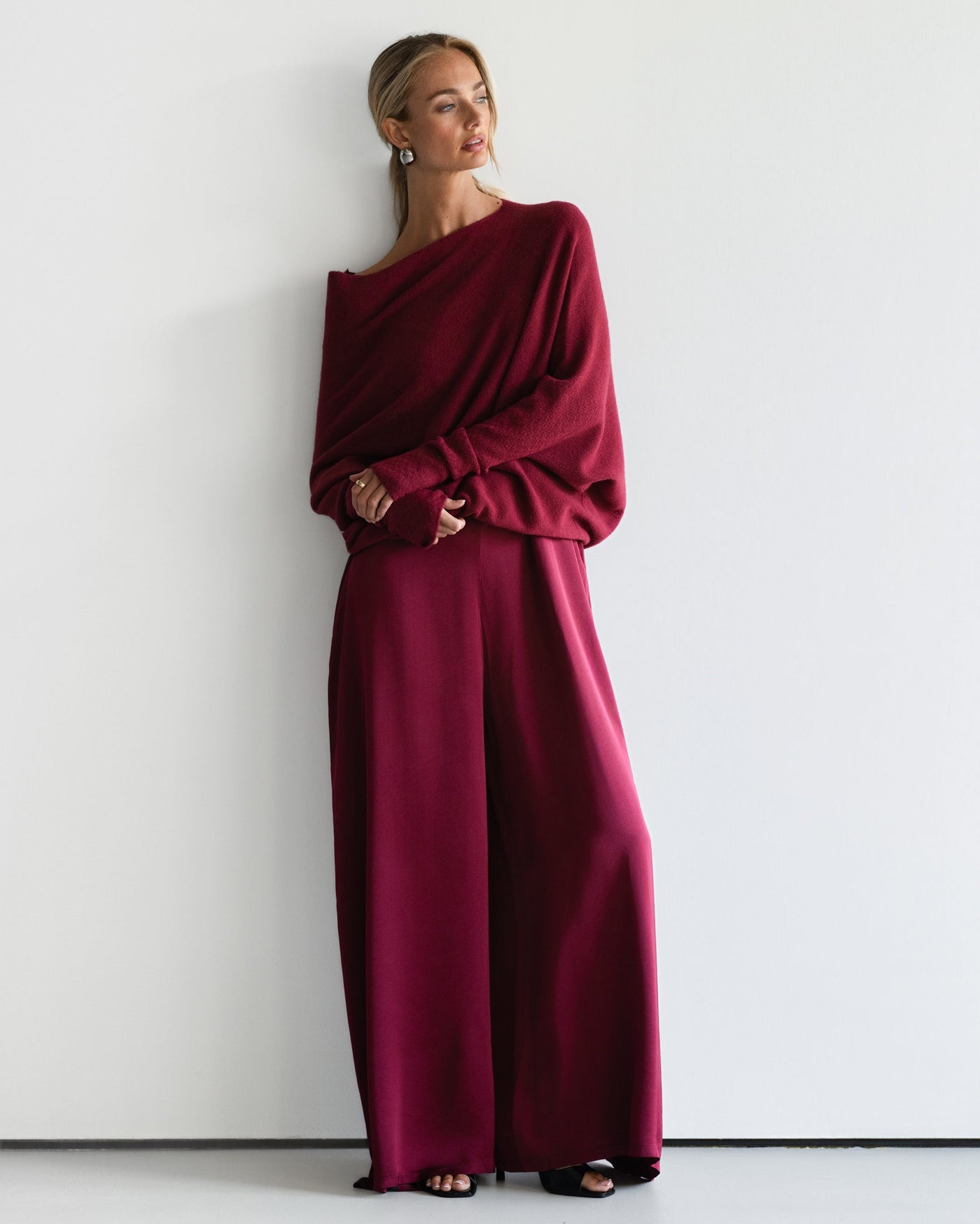 Asymmetric Draped | Burgundy