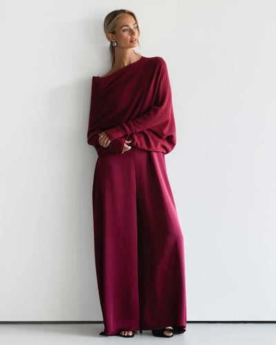 Asymmetric Draped | Burgundy