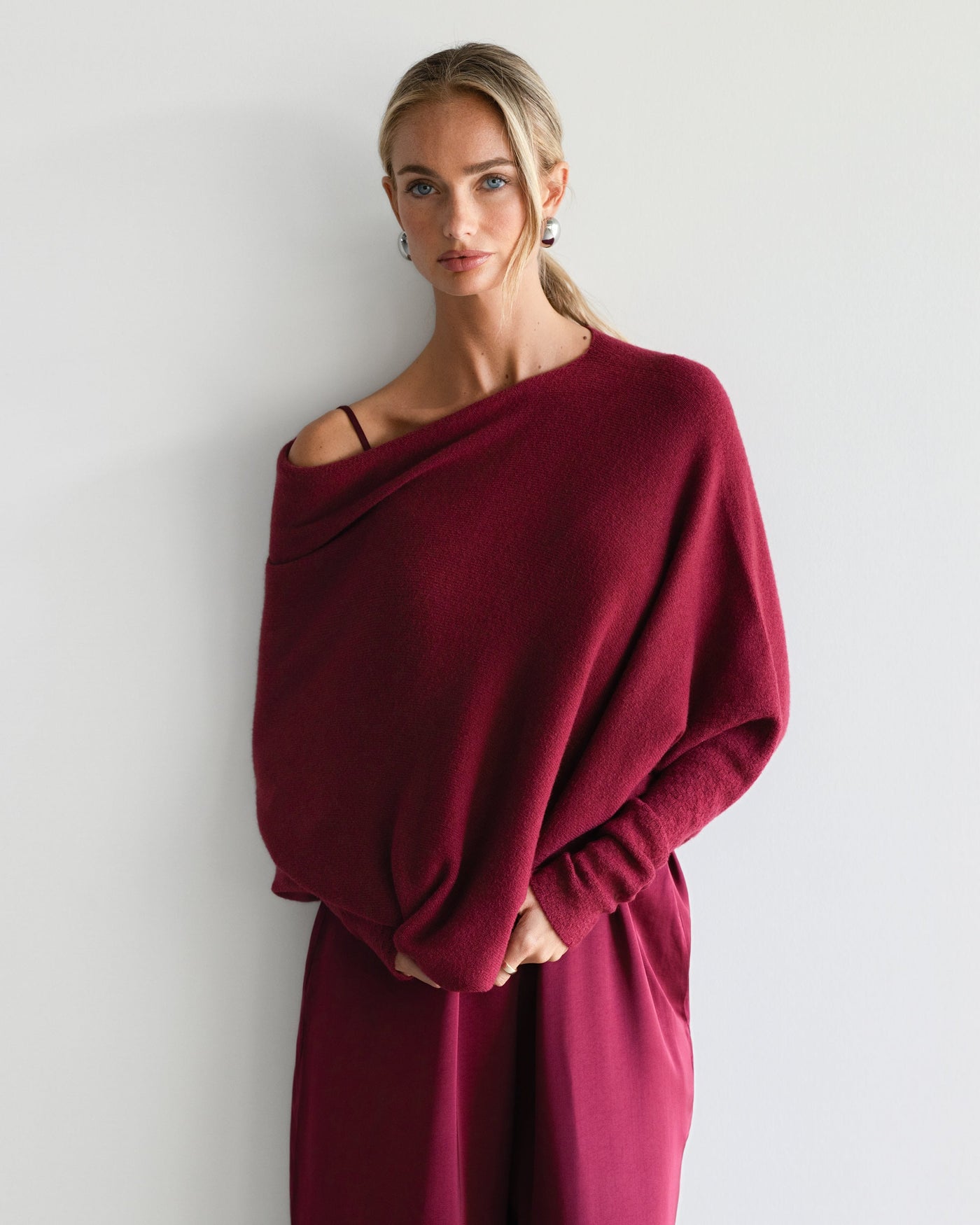 Asymmetric Draped | Burgundy