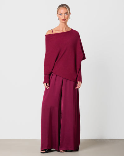 Asymmetric Draped | Burgundy