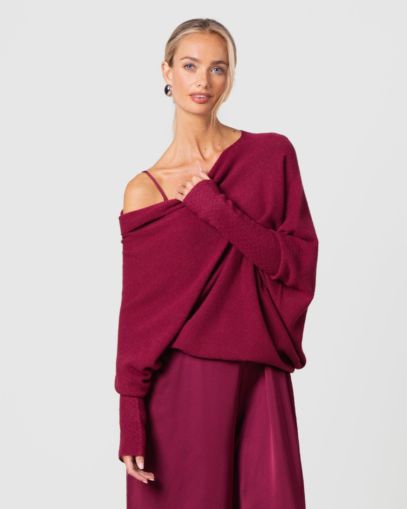 Asymmetric Draped | Burgundy