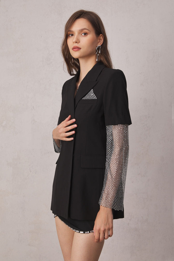 Joy Short Sleeves Blazer - Celestia Couture