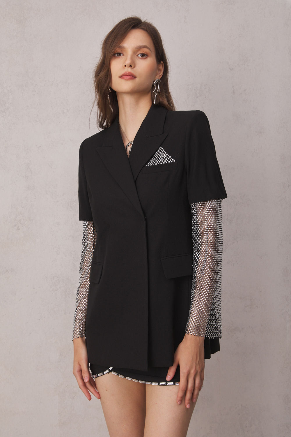 Joy Short Sleeves Blazer - Celestia Couture