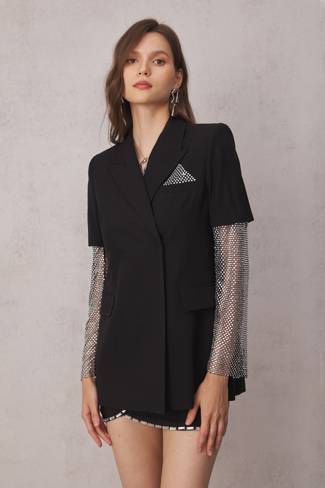 Joy Short Sleeves Blazer - Celestia Couture