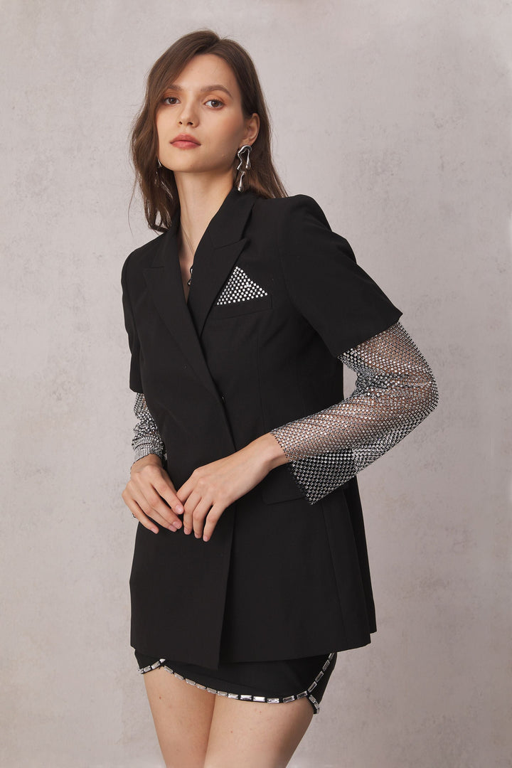 Joy Short Sleeves Blazer - Celestia Couture