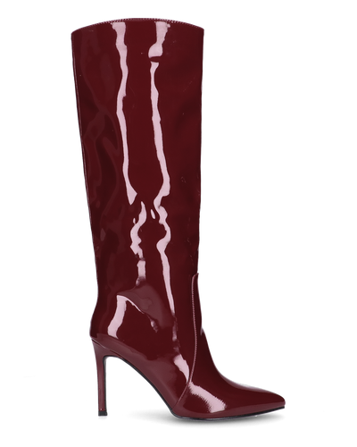 KAMYA - stivali alti glassy in burgundy