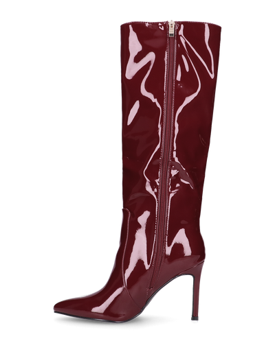 KAMYA - stivali alti glassy in burgundy