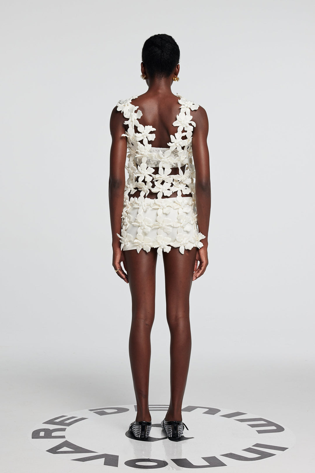 Kira Flower Hollow Sleeveless Mini Dress - Celestia Couture