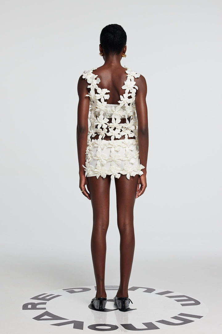 Kira Flower Hollow Sleeveless Mini Dress - Celestia Couture