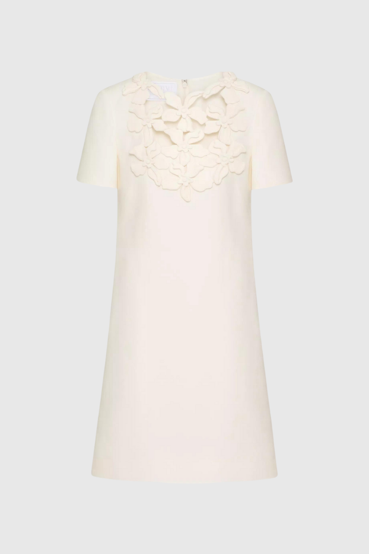 Kira Short Sleeves Flower Mini Dress - Celestia Couture