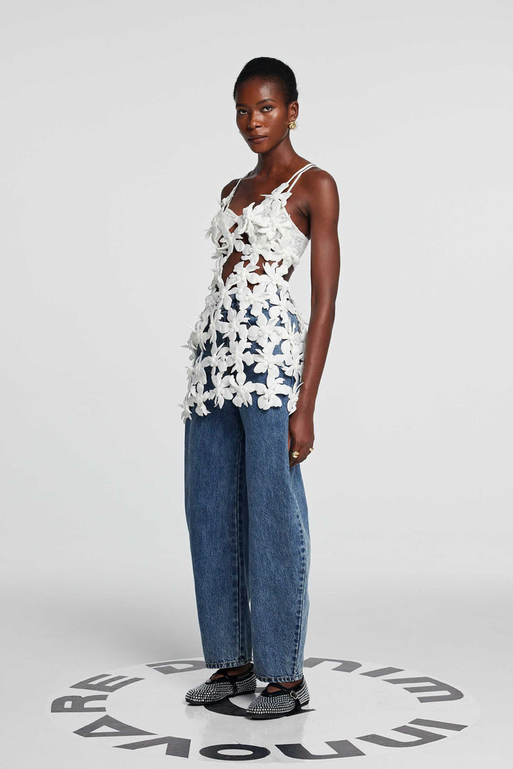 Kira Hollow Lace Up Backless Top - Celestia Couture