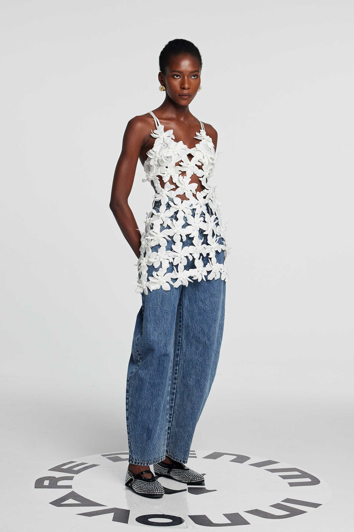 Kira Hollow Lace Up Backless Top - Celestia Couture