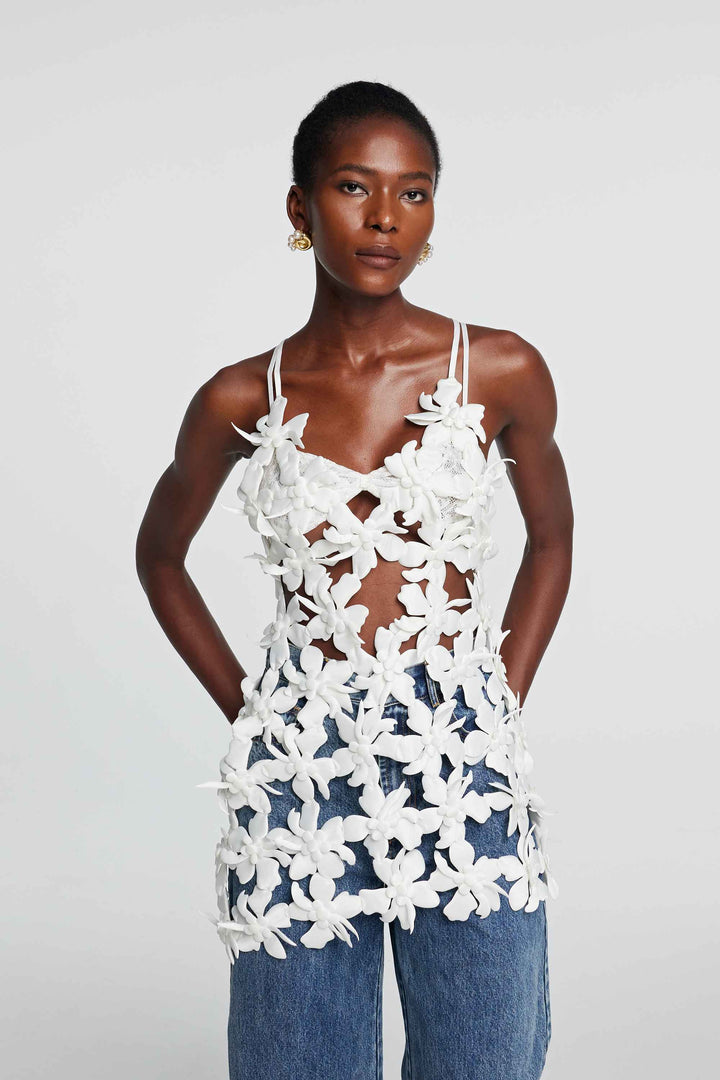 Kira Hollow Lace Up Backless Top - Celestia Couture