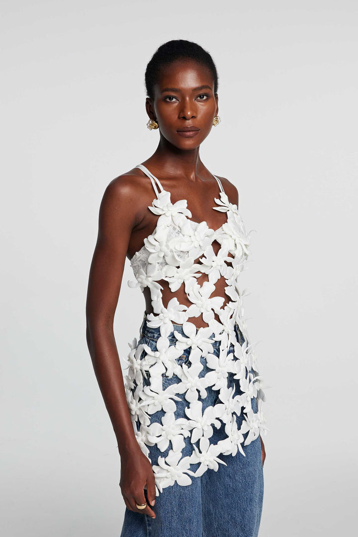 Kira Hollow Lace Up Backless Top - Celestia Couture