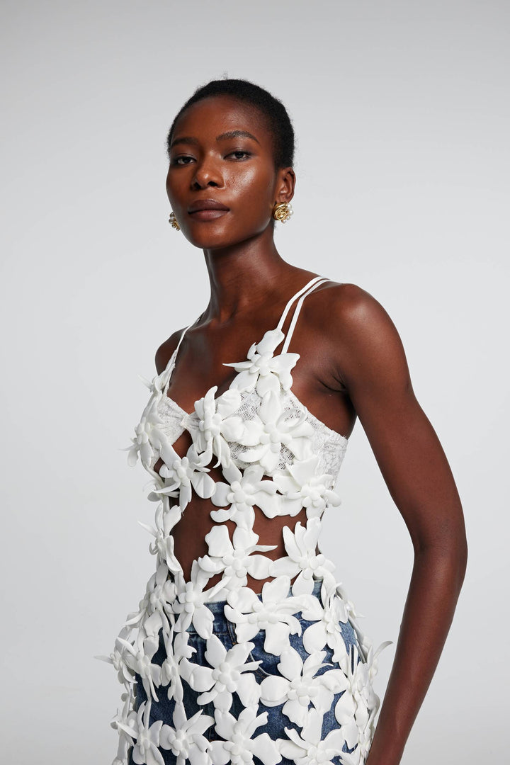 Kira Hollow Lace Up Backless Top - Celestia Couture