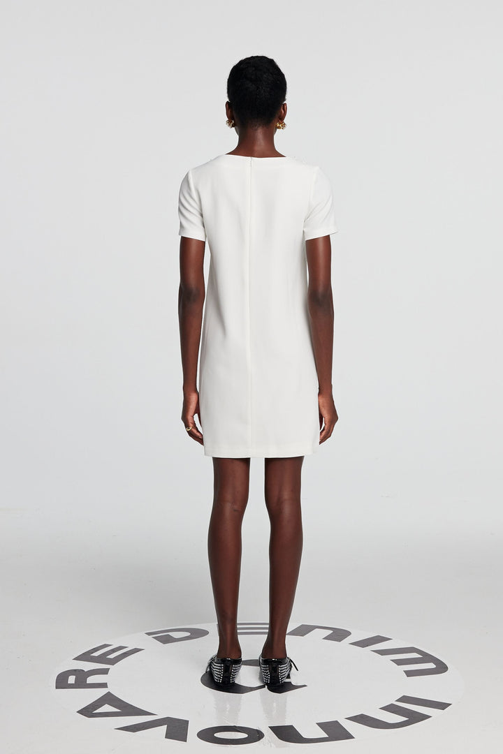 Kira Short Sleeves Flower Mini Dress - Celestia Couture
