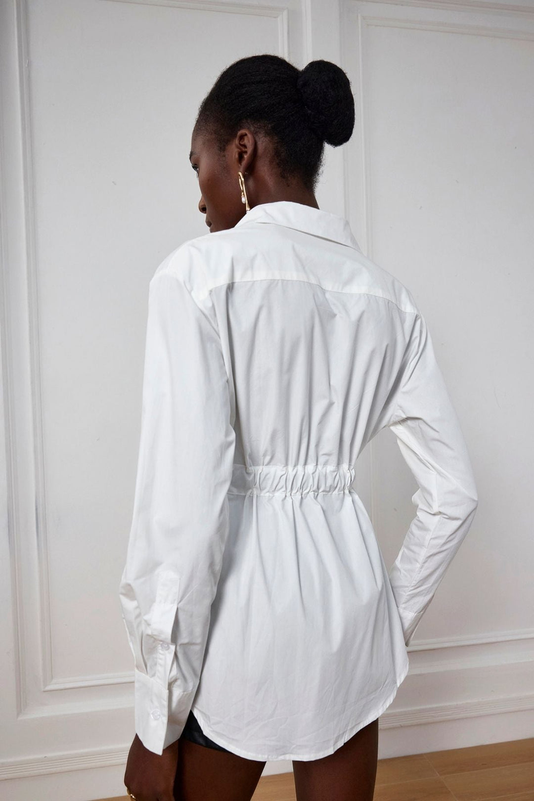 Laylani Buckle Ruch Lapel Shirt - Celestia Couture