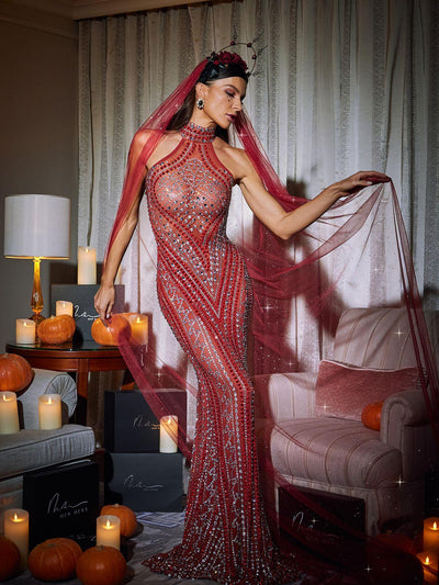 Sparkling Liberato Glitter Mesh Veil - Celestial Couture