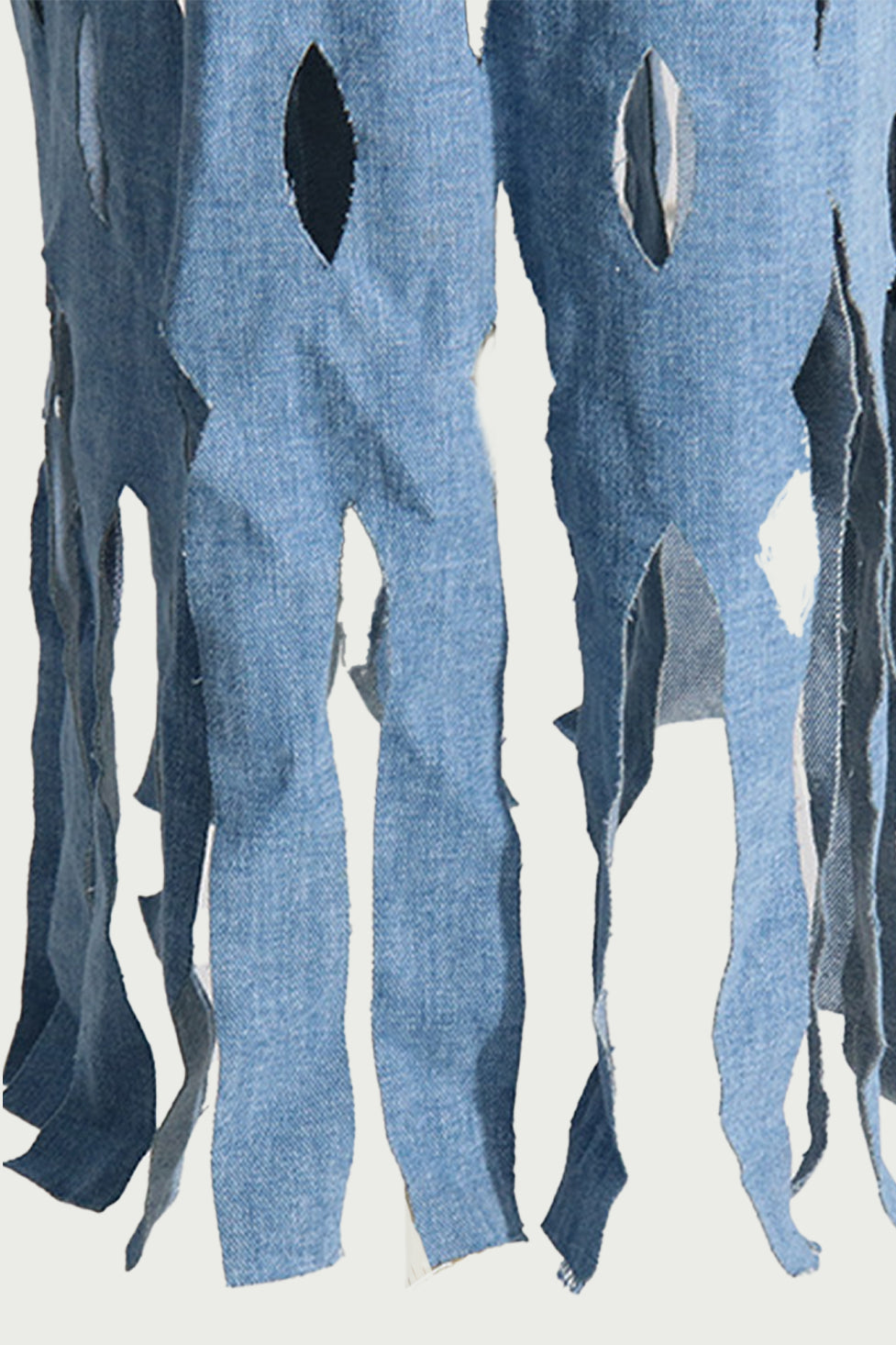 Lilly Geometric Hollow Denim Coat - Celestia Couture