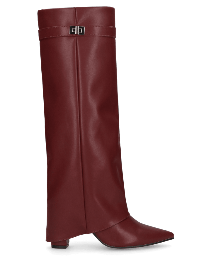 LILY  - stivali alti bordeaux con risvolto