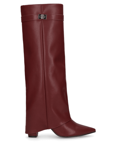 LILY  - stivali alti bordeaux con risvolto