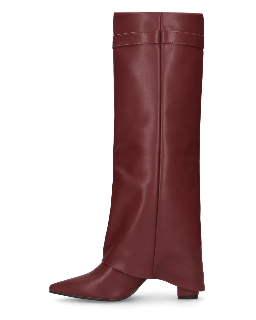 LILY  - stivali alti bordeaux con risvolto