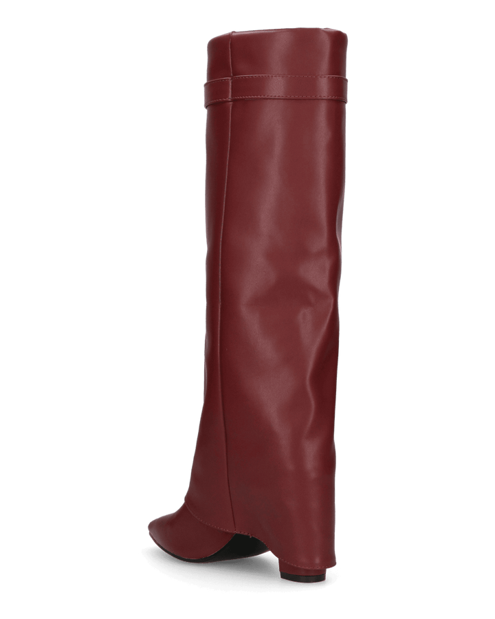 LILY  - stivali alti bordeaux con risvolto