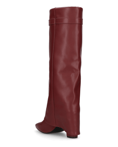 LILY  - stivali alti bordeaux con risvolto