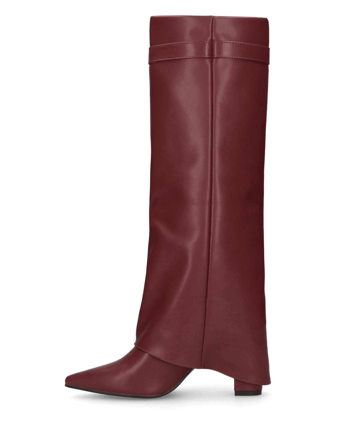 LILY  - stivali alti bordeaux con risvolto