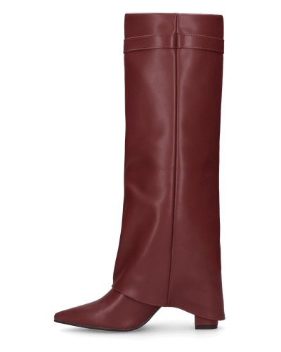 LILY  - stivali alti bordeaux con risvolto