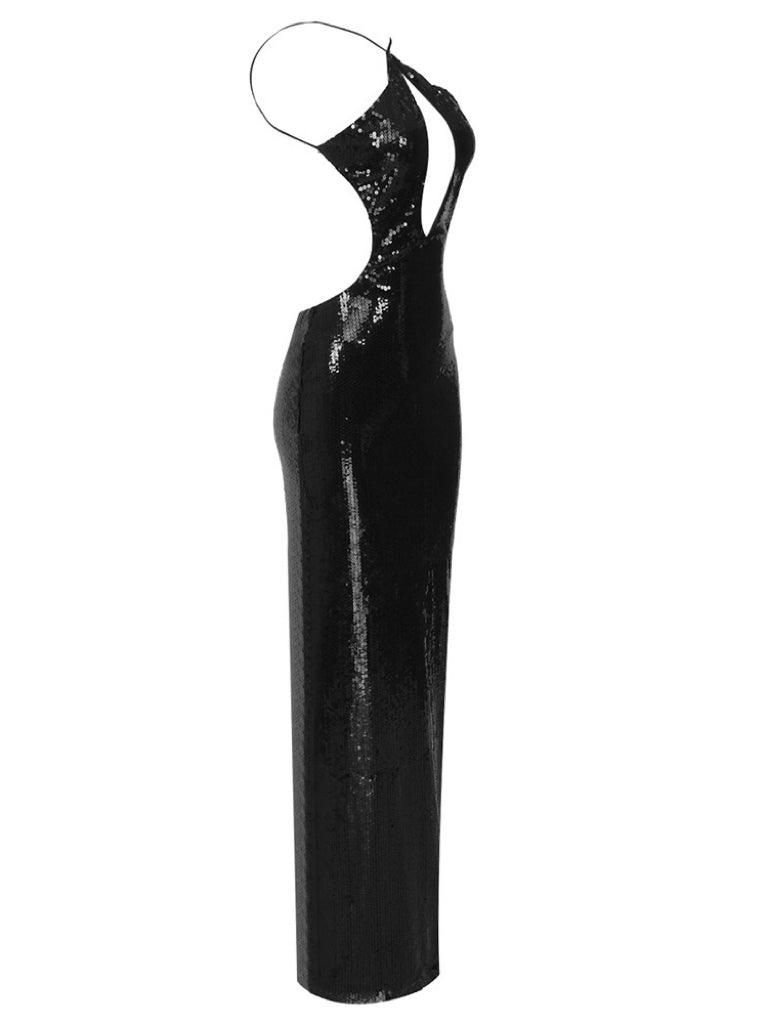 Stunning Louisa Backless Sequin Cutout Dress - Celestial Couture