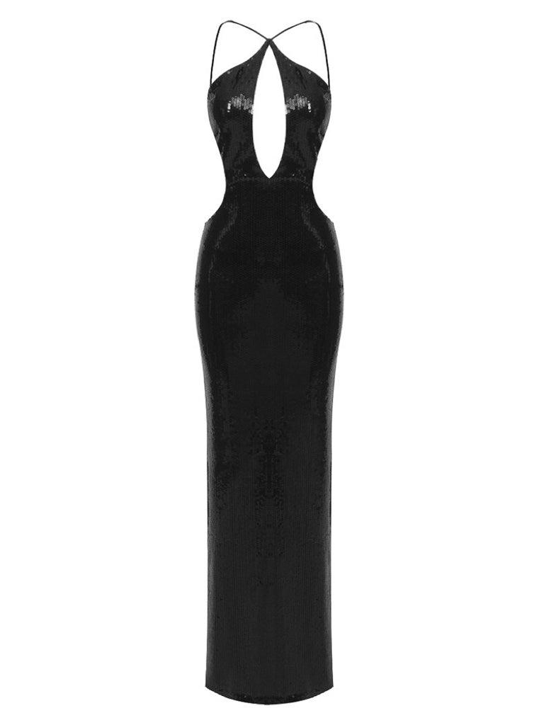 Stunning Louisa Backless Sequin Cutout Dress - Celestial Couture