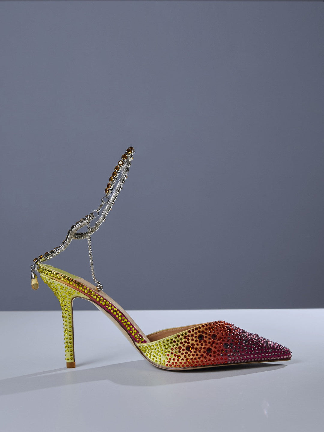 Lyre Fringe Crystal Heels