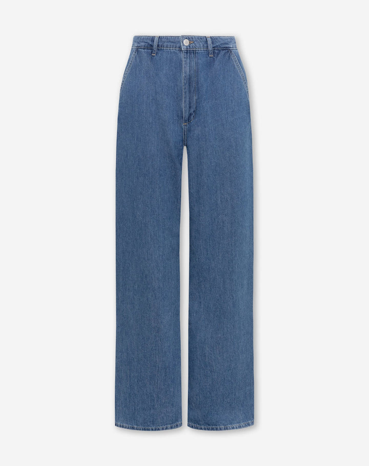 FLOWY DENIM WIDE LEG JEANS MID BLUE