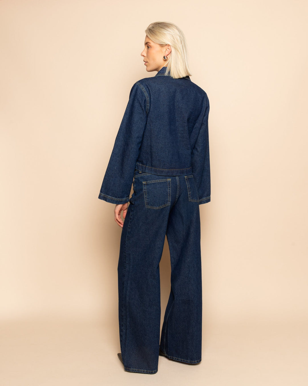 NORE WIDE LEG JEANS DARK BLUE