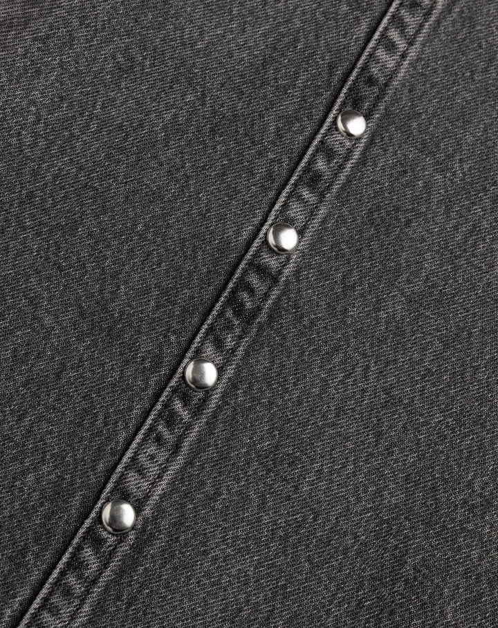 STUD SEAM WIDE LEG JEANS GREY
