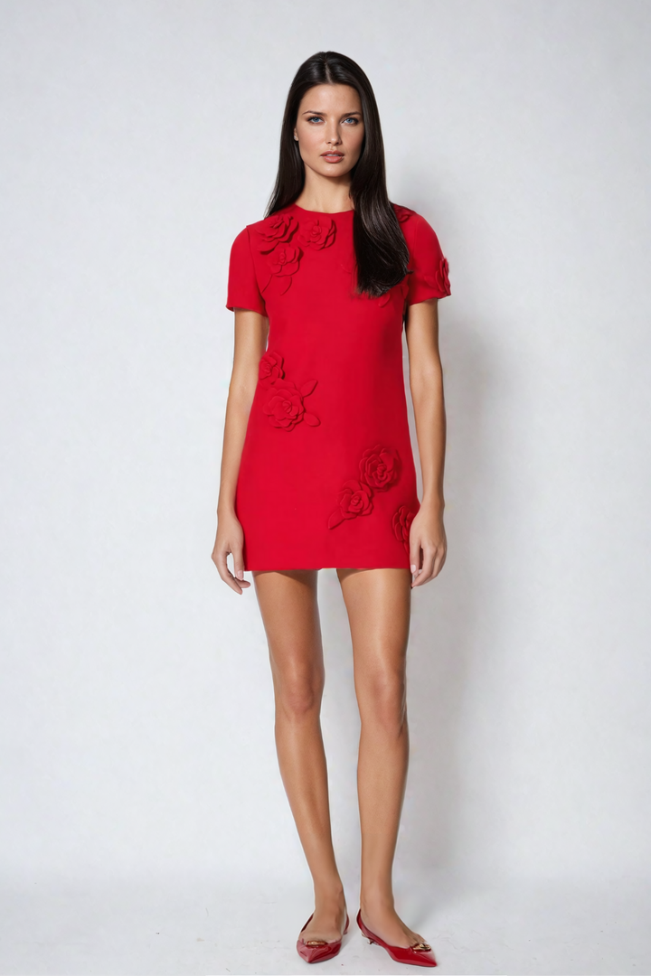 Mahika Flower Bodycon Mini Dress - Celestia Couture
